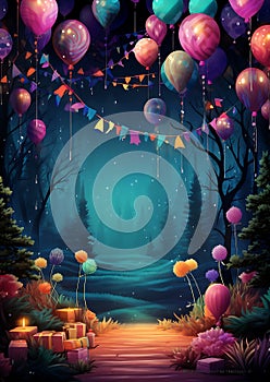 Joyful backdrop elements