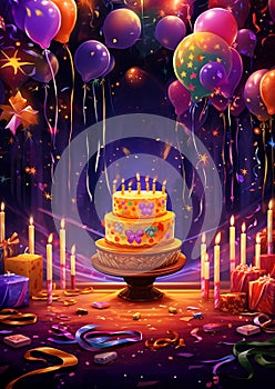 Joyful backdrop elements