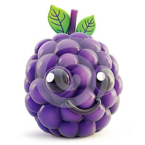 Joyful blackberry character with a cute smile