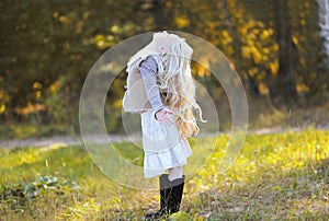 Joyful blond teen girl