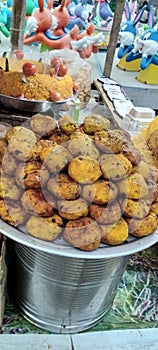 Joyful breakfast in fair madhubani bihar India
