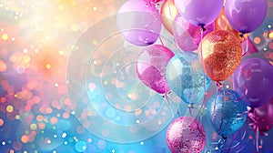 Joyful Celebration: Colorful Balloons and Glitter for Birthday Parties and Carnivals