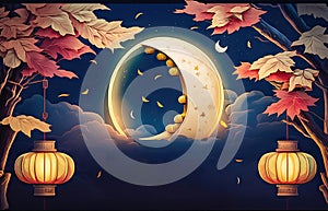 Joyful Chinese Harvest Moon Celebrations - Generative AI