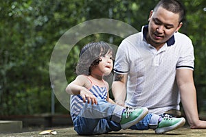 Joyful Daughter And Father