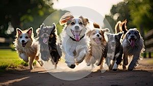 joyful dogs having fun