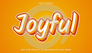 Joyful editable text effect in 3d style