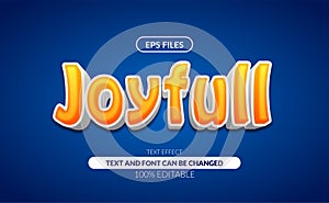 Joyful editable text effect. eps vector file.fun children for game or kid book