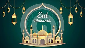 Joyful Eid Mubarak poster captures essence of Islamic festivity beautifully