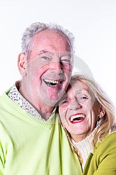 Joyful Embrace of a Senior Couple