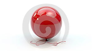 Joyful Freedom: Vibrant Red Balloon Floating Isolated on Pure White Background - This title captures the uplifting and joyful