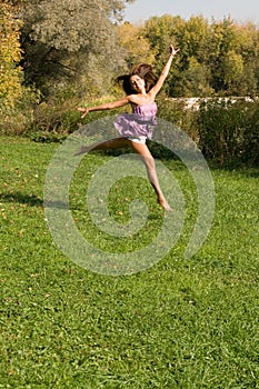 Joyful girl having fun