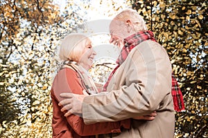 Joyful happy couple being with each other