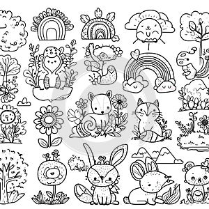 Joyful Jamboree in the Enchanted Grove (Coloring Page)