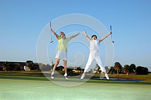 Joyful lady Golfers