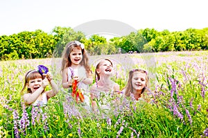 Joyful little girls