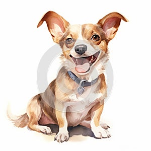 Joyful And Playful Calico Chihuahua Illustration