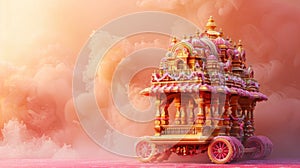 Joyful Ratha Yatra Celebration, immerse yourself in the festive spirit of the ancient Hindu chariot festival, radiating photo