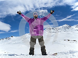 Joyful Snowboarder