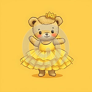 Joyful teddy tutu pose