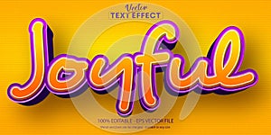 Joyful text, cartoon style editable text effect