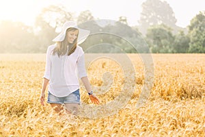 Joyful woman in the countryside