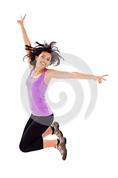 Joyful Woman Jumping