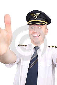 joyful young pilot