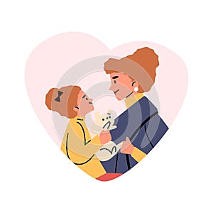 Joyous mother-child moment vector illustration