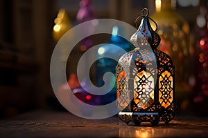 Joyous Ramadan holiday. Moroccan ornamental lantern