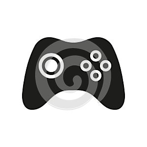Joypad, Game Controller for Videogame Glyph Pictogram. Joystick for Game Console, Computer, PS Silhouette Icon. Computer