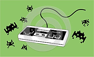 Joypad for videogame with enemies