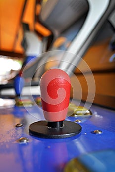 Joystick of an arcade video game photo