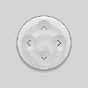 Joystick button. Gray plastic interface element