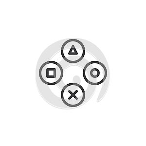 Joystick buttons outline icon