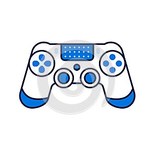 Joystick color line icon. Input device. Control a character or machine in a computer program, such as a plane in a flight
