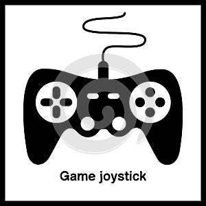 Joystick for Computer game or video game, controller or console for playing device in black frame