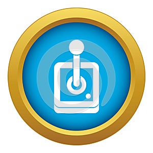 Joystick for computer games icon blue vector isolated