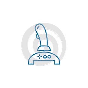 Joystick controller linear icon concept. Joystick controller line vector sign, symbol, illustration.