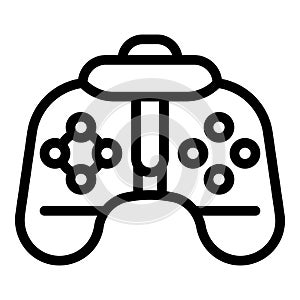 Joystick device icon outline vector. Game controller