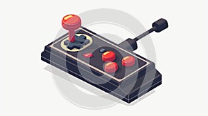 Joystick emulation device - retro 80s joystick, game controller, joypad. Game console emulator from the 1980s. Nostalgic photo