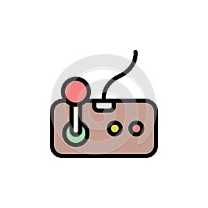 Joystick, game controller icon. Simple color with outline vector elements of video game icons for ui and ux, website or mobile