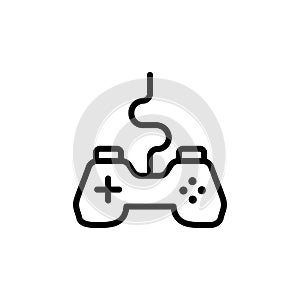 Joystick, game controller icon. Simple line, outline vector elements of video game icons for ui and ux, website or mobile