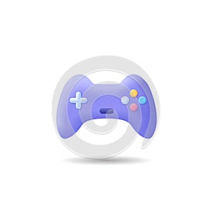 Joystick gamepad, game console or game controller. Computer gaming. 3d vector icon. Cartoon minimal style