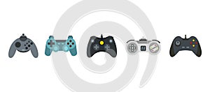 Joystick icon set, flat style photo