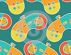 Joystick pattern seamless. Gamepad ornament. Game controller Vector background