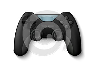 Joystick. Realistic gamepad, 3D play console for control game character. Isolated electronic equipment, gaming device