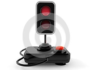 Joystick with red traffic light