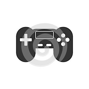 Joystick sign icon in flat style. Gamepad vector illustration on white isolated background. Gaming console controller business