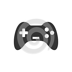 Joystick sign icon in flat style. Gamepad vector illustration on white isolated background. Gaming console controller business
