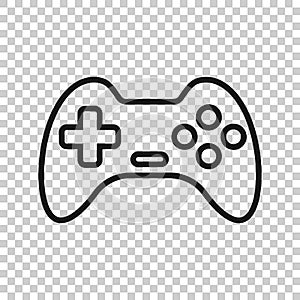 Joystick sign icon in transparent style. Gamepad vector illustration on isolated background. Gaming console controller business